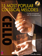 cover 15 MOST POPULAR CLASSICAL MELODIES CELLO BK/CD - P.O.P. cover